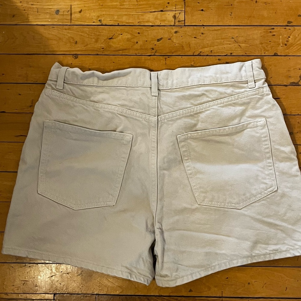 Reformation Cream High-Waist Denim Shorts - Picture 2 of 5